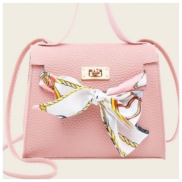 Handbags - MINI Crossbody Bag Blush Pink with scarf